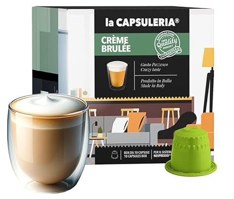 CREME BRULEE (160 Capsules) compatible avec Nespresso, Lot de 16 x 10 Capsules (160 portions tot) - la Capsuleria
