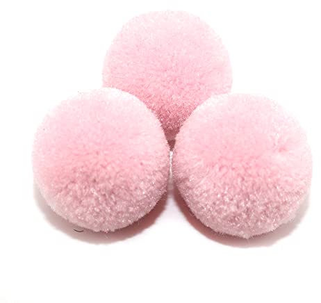 Duories Pompons zum Basteln,10 Stück 40mm Bunte Bommeln Bälle,Pom Poms für Kunsthandwerk,Pompons Bälle für Ostern,Weihnachten,Bunte Pompons für DIY Basteln Tischdekoration Geburtstagsdeko,Rosa