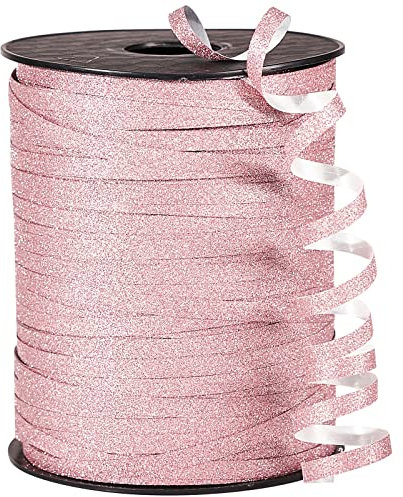 PartyWoo Rose Gold Ribbon, 500 Yard Curling Ribbon for Crafts, Balloon Ribbon, Glitter Ribbon for Gift Wrapping, Ribbon for Balloons String, Hair, Florist Flower (1 Roll)