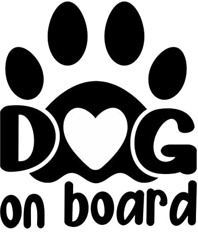 pubblimania Dog on Board Aufkleber für Auto, Motorrad, Helme, Glas, Möbel (schwarz)