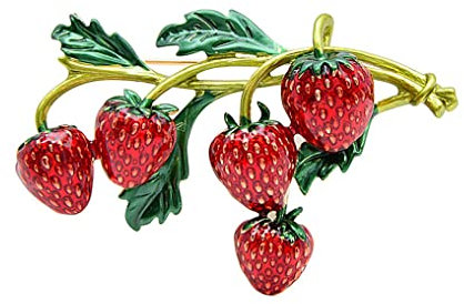 Publisit Broche Femme Originale, Broche Vêtement Femme, Broche Vintage, Fraise, Epingle, Nature, Fruits, Tendance, Bijoux Femme ou Homme