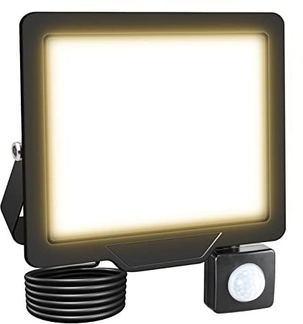 Willpower 10W 1000LM LED Strahler Außen mit Bewegungsmelder LED Scheinwerfer 4000K Warmweiß IP66 Wasserdicht LED Außenstrahler Fluter Flutlicht für Garage Flur Garten Innenhöfe Hotel Sportplatz