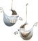 Logbuch-Verlag Weihnachtsanhänger Set 2 Vögel Anhänger Metall Gold blau Vintage Weihnachtsdeko Baumbehang kleines Geschenk Weihnachten 13 cm