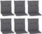 NYVI Gartenstuhl Auflagen Niedriglehner 6er Set Barcelona - UV-Beständig, Atmungsaktiv, Strapazierfähig - Niedriglehnerauflagen Outdoor - Sitzauflagen für Gartenstühle 100x50cm Grau Gestreift