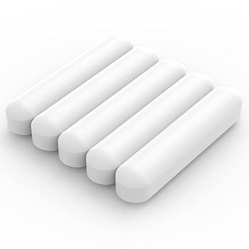 Labasics 5-Teiliges PTFE Magnetrührstäbchen Set, 40 mm PTFE-Ummantelte Magnetrührstäbchen Weißer Laborrührer für Rührwerke, 5 PK