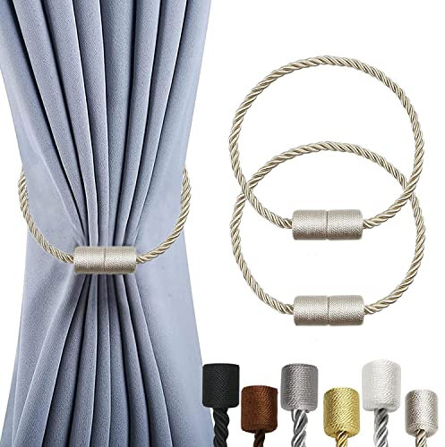 OCIOLI 2 Pack magnetischen Vorhang Krawattenhalter Vorhang Krawattenhalter Vorhang Krawatten mit dickeren Twist Rope & Starke Magnet Krawatte zurück für Vorhänge