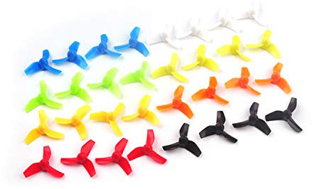 For Inductrix E010 Tiny6 FPV 16 Paar 31 mm 3-Blatt 4-Blatt CW CCW Propeller 0,8 mm for Inductrix E010 Tiny6 FPV Brushed Tinywhoop Drone 614 615 Motor (Color : 16Pairs 3Blade BlacK(Only Black))