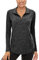 Gym Tops for Women UK, Ladies Running Tops Womens Golf Shirts Casual Long Sleeve Sports Top Women 1/4 Zip Up Workout Top Women's Light Weight Moisture Wicking Running Shirts Dark Grey