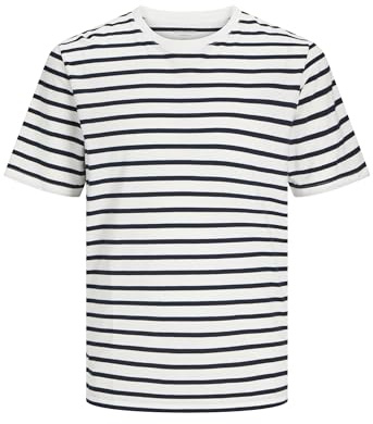 JACK & JONES Male T-Shirt Plain Crew Neck T-Shirt, Cloud Dancer, S Blue