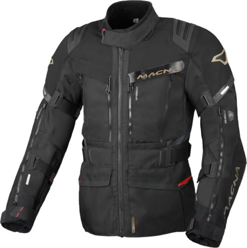 Macna Chieftane Solid wasserdichte Motorrad Textiljacke, schwarz, 4XL