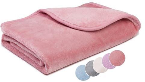 liebling Kuscheldecke Kids Cashmere Feeling Kinder Decke 100 x 150 cm, Altrosa, Premium Sofa Decke, Dicke warme Wohndecke, 500 gr. / m²