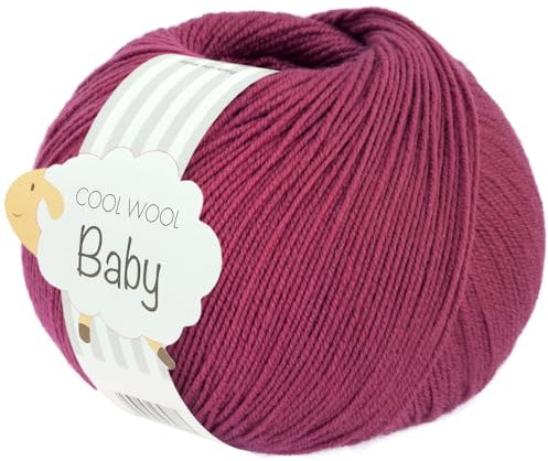 LANA GROSSA Cool Wool Baby | 100% Schurwolle Merino, filzfrei | Handstrickgarn aus 100% Schurwolle (Merino) | 50g Wolle zum Stricken & Häkeln | 220m Garn FB 330