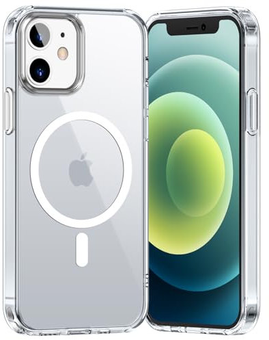 Opkiegrn Coque pour iPhone 12/12Pro, Compatible avec MagSafe Recharge sans Fil, Protection Antichoc, Anti-Jaunissement,Dos Anti Rayures PC Magnétique Étui Housse pour iphone 12/12 Pro,Transparent
