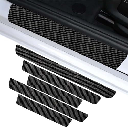 5 Stück Auto Einstiegsleisten Schutz für Toyota RAV4 RAV-4 XA50 2019-2024, Kohlefaser Auto Türeinstiegsschutz Aufkleber Styling ZubehöR