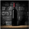 Wallario Glasbild Rotwein-Flasche am Abend - 55 x 55 cm Wandbilder Glas in Premium-Qualität: Brillante Farben, freischwebende Optik