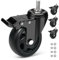 RRIUTO Heavy Duty 125MM Castor Wheels with Brake, Furniture Casters with M10x1.5x30mm Screw Stem, Double Bearing Stem Castors Swivel Wheels for Furniture, Set of 4 PU Trolley Castors up to 650kg