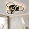 MOUNM LED Deckenleuchte Dimmbar 3000K - 6000K mit 3 Strahler Schwenkbar, Lampe Wohnzimmer Schwarz 45W 4500lm für Schlafzimmer, Küchen, Balkone, Haustüren, Deckenstrahler, 58 * 58 cm
