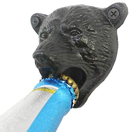 HAOHIZE Décapsuleur Mural, en Fonte Guépard Ours Dents Morsure Décapsuleur Décapsuleur de Bouteille de Soda Décapsuleur Mural Vintage pour Cuisine Noir