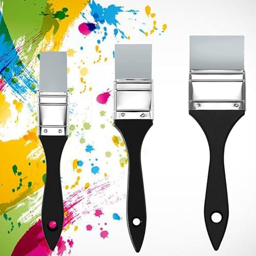 GVSS 3 Pièces Pinceau de Couleur en Silicone 2 cm 3 cm et 5 cm, Pinceaux en Forme de Silicone Larges et Étroitsl,Pinceaux Plats en Silicone,Idéal pour Peintures Acryliques,Aquarelles et Résine