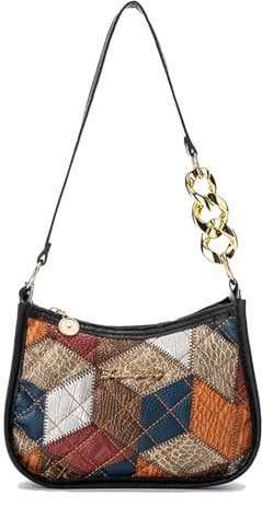 KMKANPO 1 Stück handtasche damen klein,Umhängetasche Damen,Retro Achsel Tasche,kleine handtasche,kleine tasche damen mit Reißverschluss,tote bag damen,tasche klein,für Mädche(Schwarz)