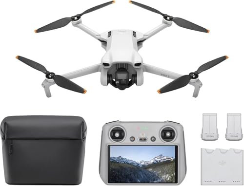 DJI Mini 3 Fly More Combo (DJI RC) – Leichte und faltbare Mini-Kameradrohne mit 4K HDR-Video, 38 min Flugzeit, echten vertikalen Aufnahmen und intelligenten Funktionen, C0
