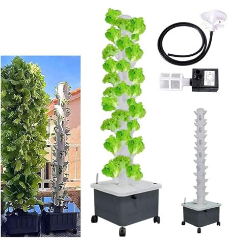 PTSZNGS Smart, vasi Verticali, Sistema di piantagione idroponica a Torre, Kit per Interni (Dimensioni: 15 Strati, 45 Fori)