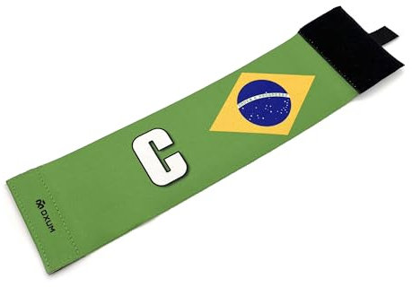 OXUM Sport Kapitänsbinde für Kinder und Erwachsene - Fußballbinde mit der Flagge Brasiliens - Elastische und verstellbare Binde Größe L