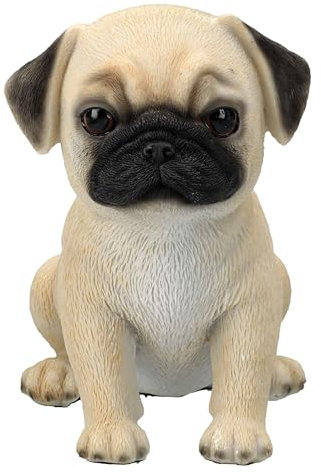 Mops Welpe Dekofigur – Hundefigur, Tierfigur, Hund Statue, Figur, Skulptur, 13,5 cm Höhe