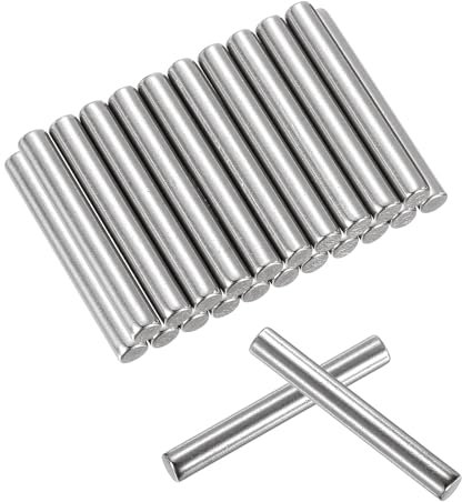 QUARKZMAN 25 Stück 4mm x 30mm Regalbodenträger, Regalstifte Zylinderstift, Verstellbare Regalbodenhalter Bodenträger Edelstahl Silber (0,15 x 1,18 Zoll)