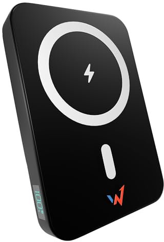 Wonder - Powerbank Magnétique 10 000 mAh – Charge sans Fil 15W & Filaire 20W – USB-C Inclus – iPhone MagSafe & Android – Ultra Compacte avec Écran LCD – Aimantée & Légère
