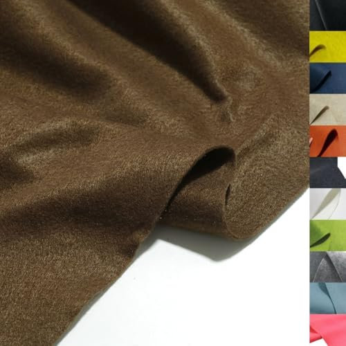 TOLKO 1m Bastelfilz leichter Filzstoff Meterware | 2 mm dick | Filzmatte Untersetzer Dekofilz Taschenfilz zum Nähen und Basteln | 105 cm breit | Nadelfilz Filz Meterware (Braun)