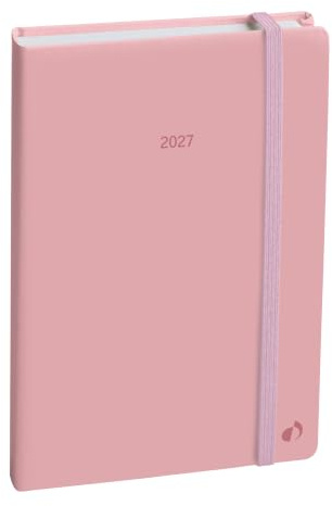 Quo Vadis - Kalender – 2026 – Business – Wochenkalender – mehrsprachig – Pastellfarben – Hellrosa – 13 Monate von Dezember bis Dezember – 10 x 15 cm – Papier Clairefontaine weiß – hergestellt in