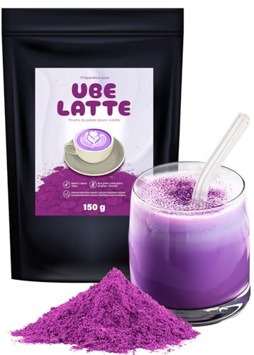DETOX ORGANICA Poudre pour Ube Latte 100g - Patate Douce Violette | Colorant Alimentaire 100% Naturel, Boisson Vegetale Sans Cafeine - Superfood pour Lattes, Gateaux, Smoothies