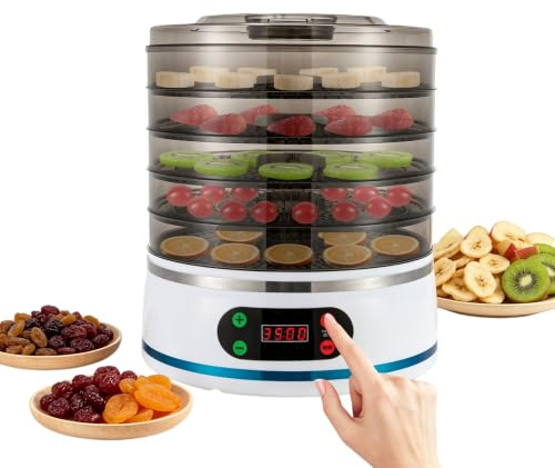 350W Dehydrator Für Lebensmittel, 5-Stöckiges Dörrautomat, 35-70 ℃ Dörrgerät, Zum Trocknen Von Obst, Gemüse, Fleisch Und Getreide