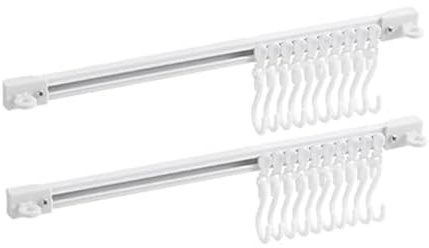 Bosiyrggrl Multifunctional Slide Rail Hook, Adhesive Wall Hooks Rack, Space Saving Utensil Rack No Drilling Wall Mount Accessory