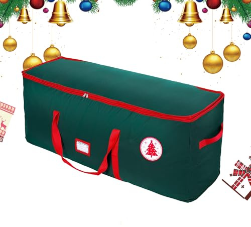 BommFu Christmas Tree Storage Box, 600D Oxford Wasserdichte Weihnachtsbaum Organizer Tasche, Aufbewahrungsbox mit Griffen Reißverschluss für künstlichen Baum bis 230 cm für Zuhause Garage