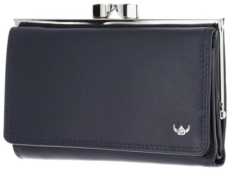 Golden Head Leder Geldbörse Polo RFID Protect Bügelbörse 2157 Marineblau dunkelblau