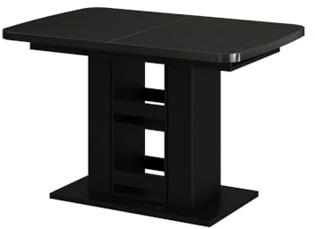 Vicco Esstisch Fenaro, Schwarz, 120 x 80 cm, ausziehbar mit Synchronauszug für Variable Tischlänge