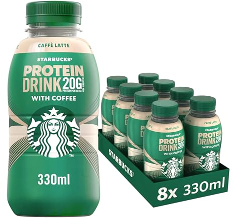 Starbucks® - Boisson Protein bouteille rPET 330 ml - Caffè Latte - Café Hyper-protéiné Prêt-à-Boire - Vendu en lot de 8