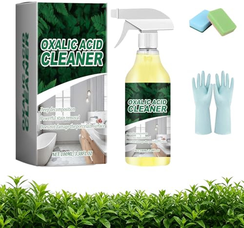 Oxalsäure Reiniger, Oxalsäure Fleckenentferner, Oxalic Acid Cleaner, Oxalic Acid Cleaner Spray,Mehrzweckreiniger für Fliesen Dusche Holz Antikalk, Gerbsäureflecken Spray (1PC, 100ML)