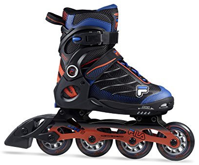 Fila Jungen Wizy Alu Inline Skate, schwarz/Rot/Blau, 35-38