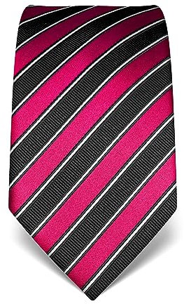 Vincenzo Boretti Herren Krawatte reine Seide gestreift edel Männer-Design zum Hemd mit Anzug für Business Hochzeit 8 cm schmal/breit fuchsia