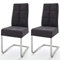 Robas Lund Esszimmerstühle 2er Set Schwarz, Schwingstuhl Esszimmerstuhl mit Taschenfederkern, Stuhl Salva 2