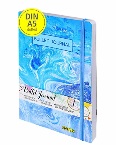 ONLINE Bullet Journal, Aquarell, Dotted-Notizbuch mit Soft Cover, Gummiband, DIN A5, 90g/m² FSC Papier, 192 Seiten