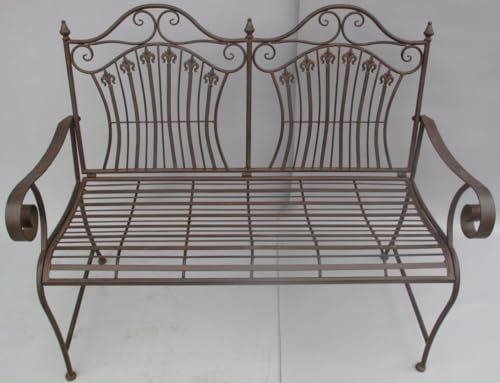 Casa Padrino Jugendstil Gartenbank Rustikal Braun 120 x 58 x H. 97 cm - Nostalgische Sitzbank - Garten & Terrassen Möbel