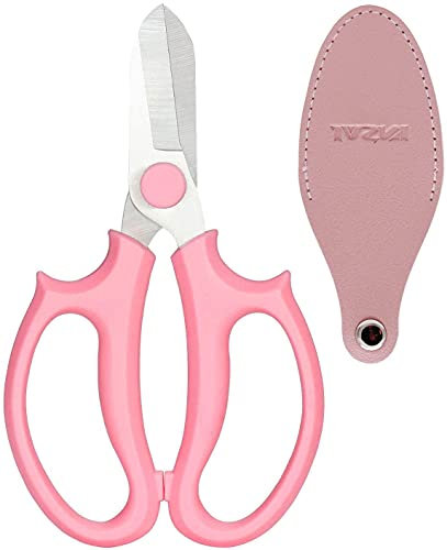 YYG Floral Shears, Premium Steel Garden Pruning Shears Floral Fruits Leaf Scissors Hand Pruner Snip Trimming Tool for Gardening Flower (Pink, 6.5)