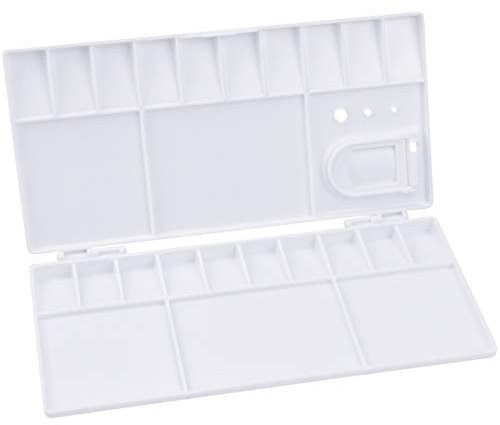 Palette de Peinture Pliable en Plastique pour Aquarelle pour Enfant, avec Ouvertures pour les Pouces et Pinceau Support