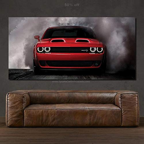 104Tdfc 1 Teile Bild Auf Leinwand Leinwandbilder Dodgcar Challenger SRT Hellcat Wandkunst Tapete Dekorative Wandbild Für Wohnzimmer Home Decor Geschenk