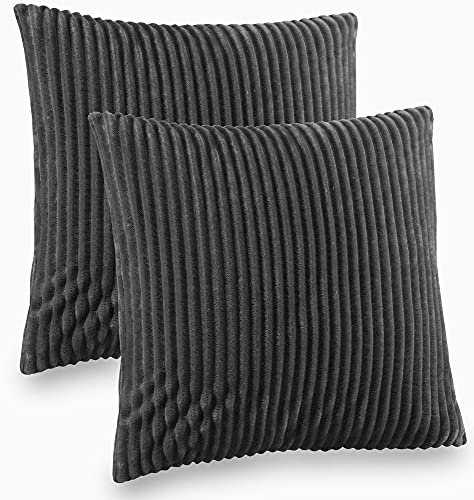 Kuscheli® 2er Set Kissenbezug im Doppelpack Cashmer Touch Fleece Kissenhülle, Sofakissen Kopfkissenbezug Kissenbezüge Couchkissen, Farbe:Grau, Größe:2X 50x50 cm