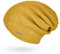 Neverless® Damen Mütze Herbst Strick-Beanie ungefüttert Feinstrick Glitzer Slouch einfarbig Uni senfgelb Unisize